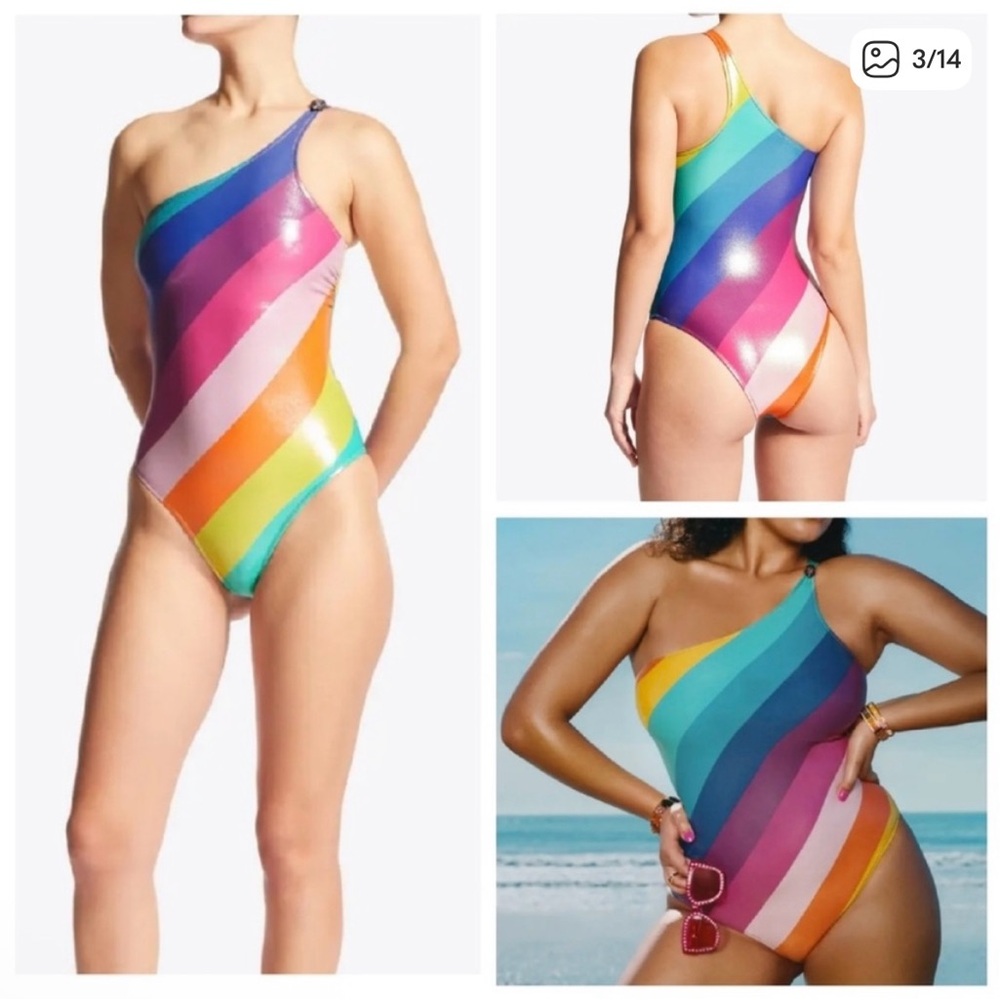 Kurt Geiger Multicolor One-Shoulder Swimsuit